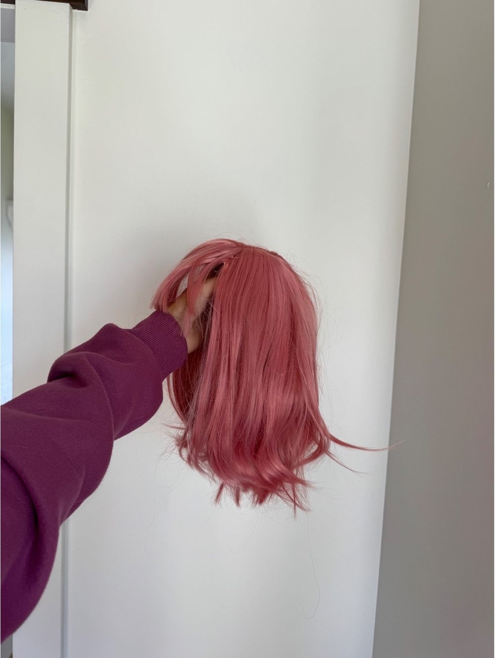 Dusty Rose Pink Bob Wig – Short Layered Costume / Cosplay Wig